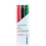 Cricut Bolígrafos Infusible Ink Joy™ 0.4, Negro/Rojo/Verde (3 unidades)